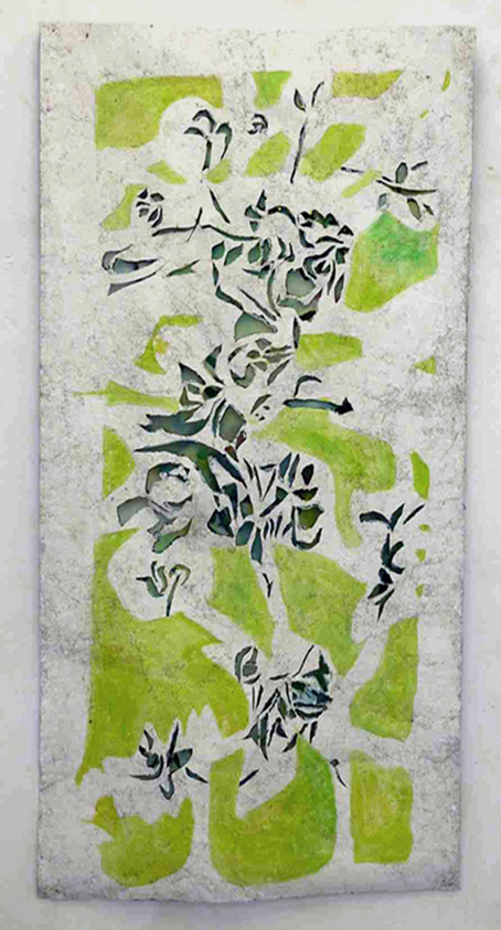 Blätterwirbel weißgrundig